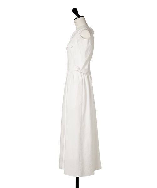 Her lip to(ハーリップトゥー)の「Open Shoulder Tuck Shirt Dress(ワンピース・レディース・ホワイト/ブラック・S/M)」の10枚目の写真