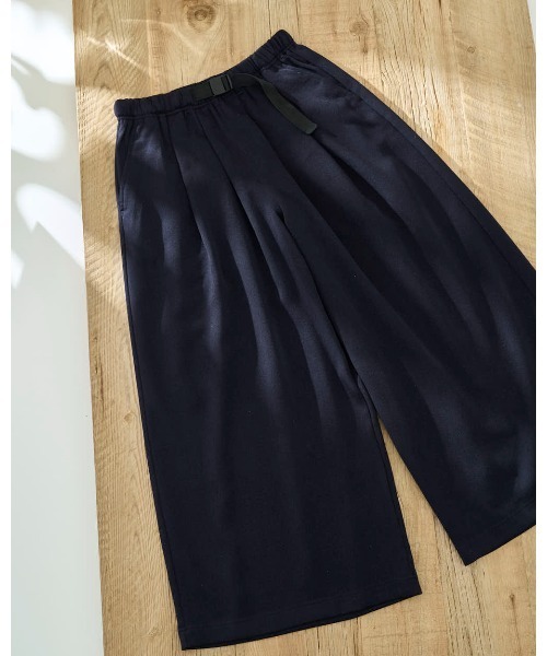 THOUSAND MILE（サウザンドマイル）の「【THOUSAND MILE】WAVE ADJUST WIDE PANTS WOOL LIKE/ウェーブアジャストワイドパンツ　ウールライク（その他パンツ・レディース・ブラウン/ネイビー/チャコールグレー・FREE）」の3枚目の写真