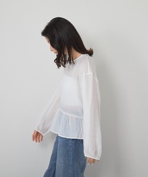 MINS MINIS（ミンスミニス）の「クルーネックシアーブラウス（シャツ/ブラウス）」