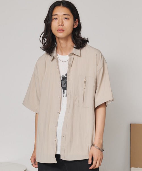 SEN TOKYO(セントーキョー)の「ファスナーポケット半袖シャツ(シャツ/ブラウス・メンズ・ベージュ/ブラック・L/M)」の15枚目の写真