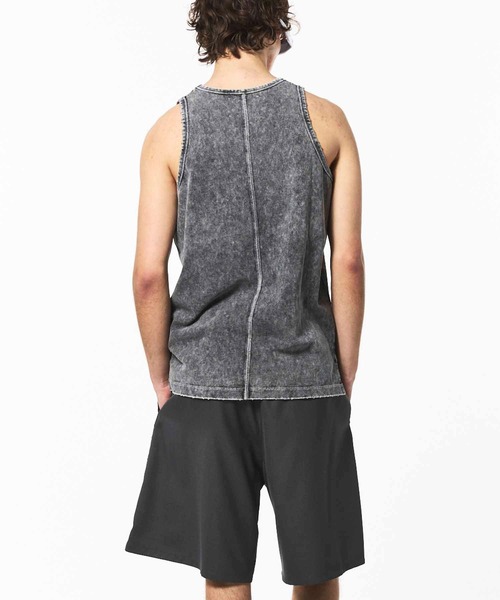 MAISON SPECIAL(メゾンスペシャル)の「《UNISEX》Chemical Over-Dye Fraise Layered Square Tank Top/ケミカルオーバーダイフライスレイヤードスクエアタンクトップ【MAISON SPECIAL/メゾンスペシャル】(タンクトップ・メンズ・ブラック/ホワイト・2/1)」の9枚目の写真