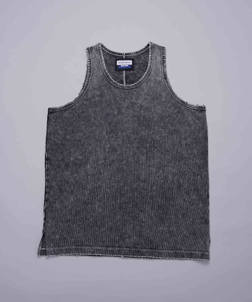 MAISON SPECIAL(メゾンスペシャル)の「《UNISEX》Chemical Over-Dye Fraise Layered Square Tank Top/ケミカルオーバーダイフライスレイヤードスクエアタンクトップ【MAISON SPECIAL/メゾンスペシャル】(タンクトップ・メンズ・ブラック/ホワイト・2/1)」の8枚目の写真