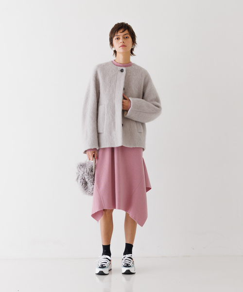 DESIGNWORKS（デザインワークス）の「シャギーコート（ステンカラーコート・レディース・ダークネイビー/ブルー・38）」の4枚目の写真