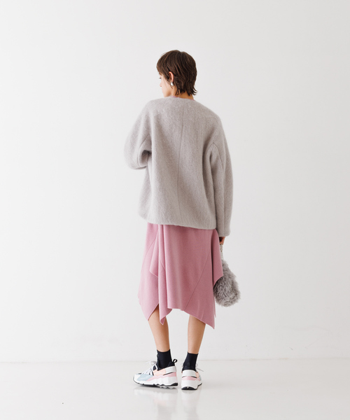 DESIGNWORKS（デザインワークス）の「シャギーコート（ステンカラーコート・レディース・ダークネイビー/ブルー・38）」の6枚目の写真