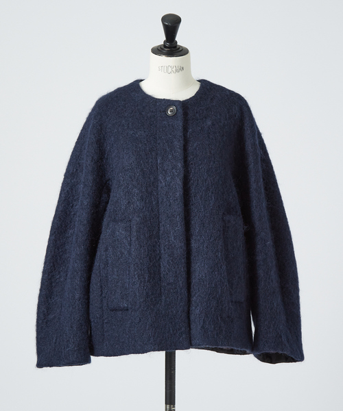 DESIGNWORKS（デザインワークス）の「シャギーコート（ステンカラーコート・レディース・ダークネイビー/ブルー・38）」の11枚目の写真