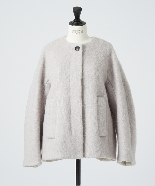 DESIGNWORKS（デザインワークス）の「シャギーコート（ステンカラーコート・レディース・ダークネイビー/ブルー・38）」の12枚目の写真