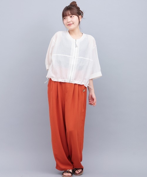 チチカカ（チチカカ）の「シアージップブルゾン（カーディガン/ボレロ・レディース・ブラック/カーキ/ホワイト・FREE）」の4枚目の写真