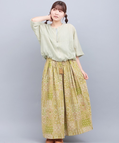 チチカカ（チチカカ）の「シアージップブルゾン（カーディガン/ボレロ・レディース・ブラック/カーキ/ホワイト・FREE）」の7枚目の写真