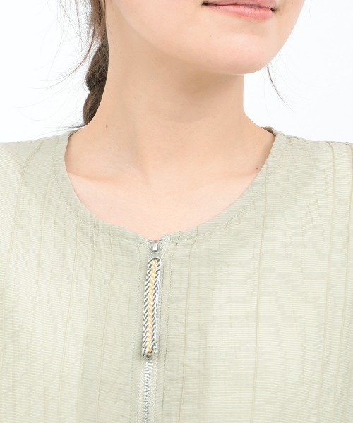 チチカカ（チチカカ）の「シアージップブルゾン（カーディガン/ボレロ・レディース・ブラック/カーキ/ホワイト・FREE）」の13枚目の写真