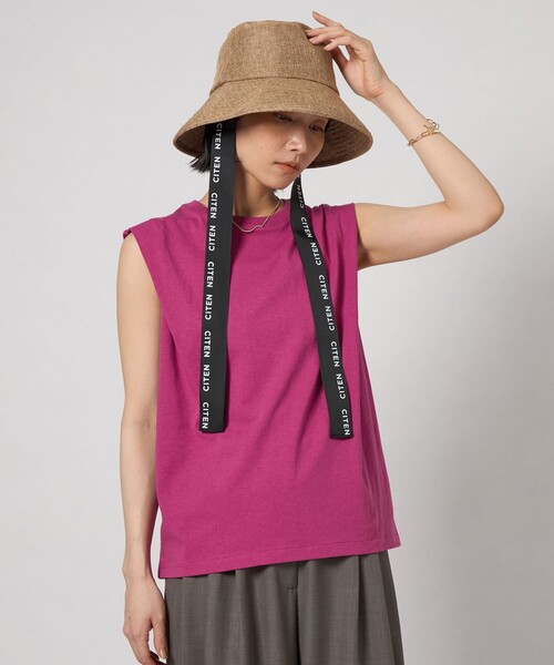 CITEN（シテン）の「CITEN＞タックノースリーブトップ（タンクトップ・レディース・ブラック/ワイン/ダークグリーン・FREE）」の3枚目の写真