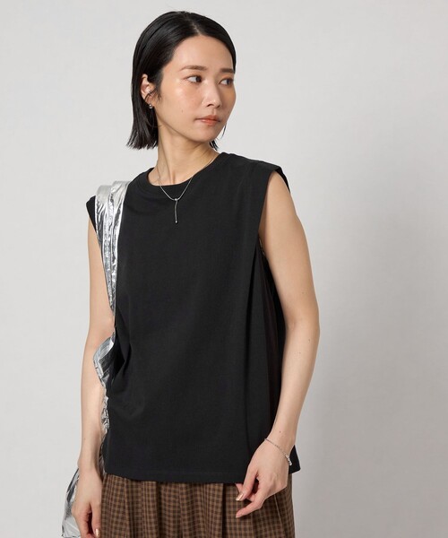 CITEN（シテン）の「CITEN＞タックノースリーブトップ（タンクトップ・レディース・ブラック/ワイン/ダークグリーン・FREE）」の4枚目の写真