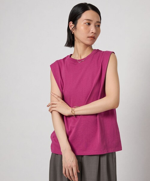 CITEN（シテン）の「CITEN＞タックノースリーブトップ（タンクトップ・レディース・ブラック/ワイン/ダークグリーン・FREE）」の7枚目の写真