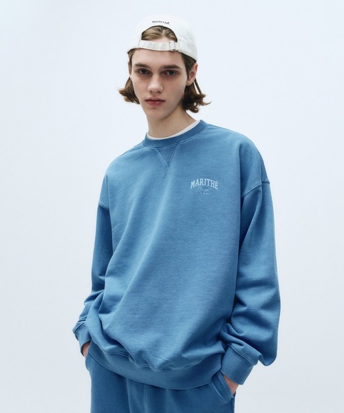 MARITHE + FRANCOIS GIRBAUD(マリテフランソワジルボー)の「PIGMENT OVERSIZED SWEATSHIRT(スウェット・レディース・ブルー系その他/チャコール・MEDIUM/LARGE/X-LARGE)」の2枚目の写真