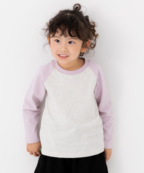chil2（チルツー）の「綿100% 無地 ラグラン長袖Tシャツ（Tシャツ/カットソー・キッズ・スモークピンク/ブラック/カーキ/サックスブルー/チャコールグレー/ブラウン/ワインレッド/ラベンダー/ベージュ/ミント・140cm/150cm/160cm/80ｃｍ/90cm/100cm/110cm/120cm/130cm）」の8枚目の写真