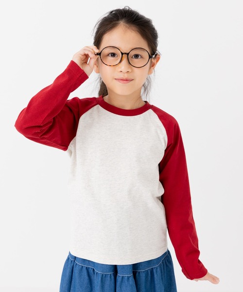 chil2（チルツー）の「綿100% 無地 ラグラン長袖Tシャツ（Tシャツ/カットソー・キッズ・スモークピンク/ブラック/カーキ/サックスブルー/チャコールグレー/ブラウン/ワインレッド/ラベンダー/ベージュ/ミント・140cm/150cm/160cm/80ｃｍ/90cm/100cm/110cm/120cm/130cm）」の10枚目の写真