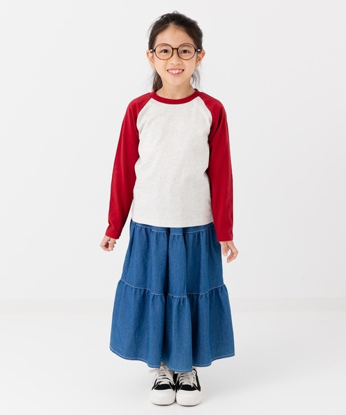 chil2（チルツー）の「綿100% 無地 ラグラン長袖Tシャツ（Tシャツ/カットソー・キッズ・スモークピンク/ブラック/カーキ/サックスブルー/チャコールグレー/ブラウン/ワインレッド/ラベンダー/ベージュ/ミント・140cm/150cm/160cm/80ｃｍ/90cm/100cm/110cm/120cm/130cm）」の13枚目の写真