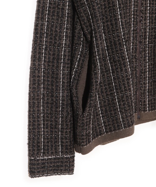 MEN'S BIGI（メンズビギ）の「ツイードチェック ニットブルゾン（ブルゾン・メンズ・ブラウン・03/01/02）」の4枚目の写真
