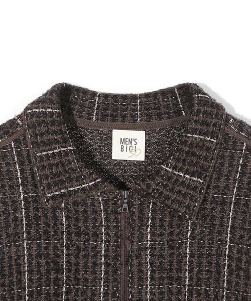 MEN'S BIGI（メンズビギ）の「ツイードチェック ニットブルゾン（ブルゾン・メンズ・ブラウン・03/01/02）」の2枚目の写真