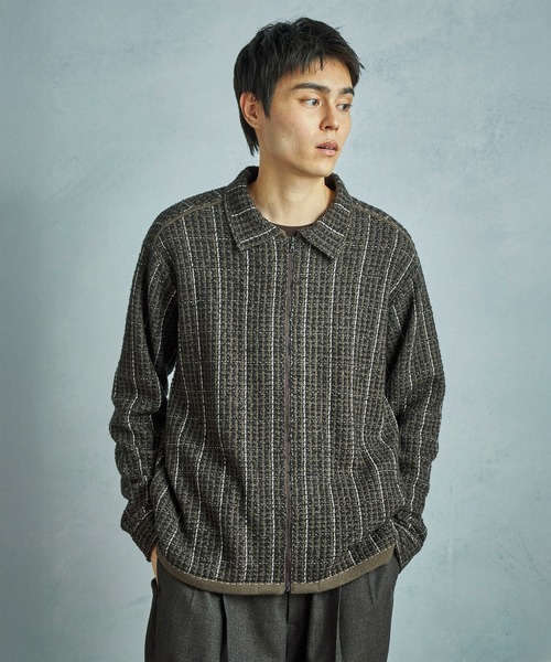 MEN'S BIGI（メンズビギ）の「ツイードチェック ニットブルゾン（ブルゾン・メンズ・ブラウン・03/01/02）」の13枚目の写真