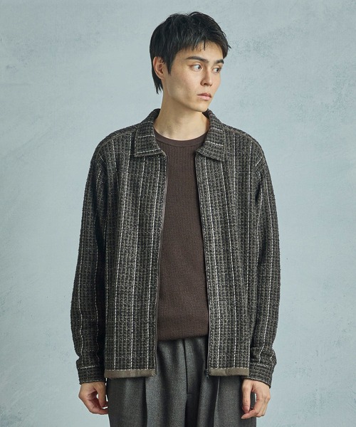 MEN'S BIGI（メンズビギ）の「ツイードチェック ニットブルゾン（ブルゾン・メンズ・ブラウン・03/01/02）」の12枚目の写真