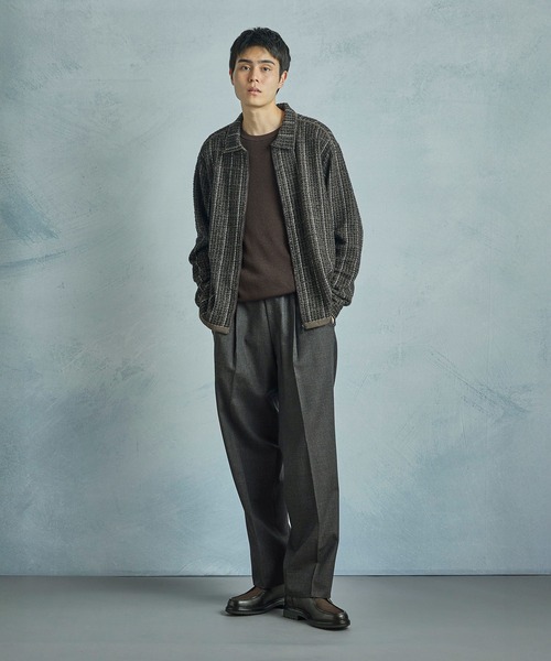 MEN'S BIGI（メンズビギ）の「ツイードチェック ニットブルゾン（ブルゾン・メンズ・ブラウン・03/01/02）」の10枚目の写真