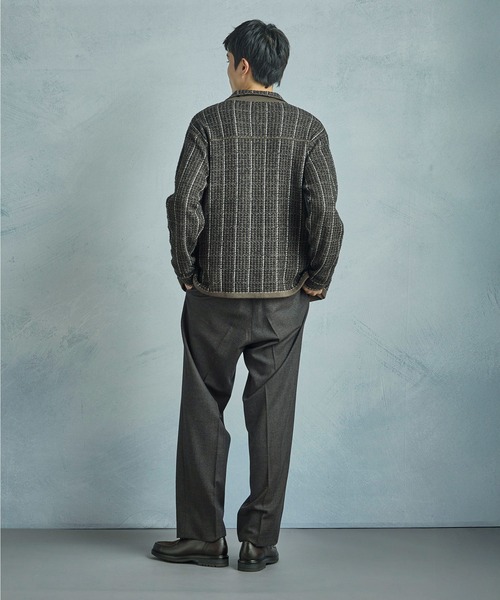 MEN'S BIGI（メンズビギ）の「ツイードチェック ニットブルゾン（ブルゾン・メンズ・ブラウン・03/01/02）」の8枚目の写真
