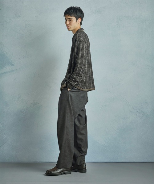 ツイードチェック ニットブルゾン（ブルゾン）｜MEN'S BIGI