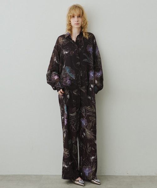 オリジナルvintageフラワープリントストレートパンツ（その他パンツ