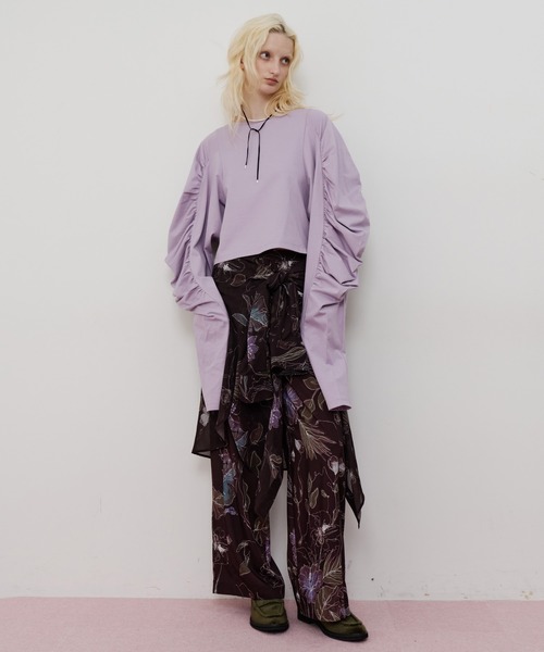 オリジナルvintageフラワープリントストレートパンツ（その他