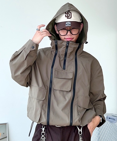 MandO（Auntie Rosa）（エムオー）の「2WAYジップマウンテンパーカー（ブルゾン・メンズ・カーキ/ブラック・LARGE/MEDIUM）」の11枚目の写真