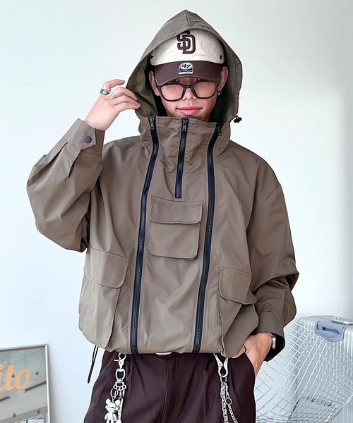 MandO（Auntie Rosa）（エムオー）の「2WAYジップマウンテンパーカー（ブルゾン・メンズ・カーキ/ブラック・LARGE/MEDIUM）」の12枚目の写真