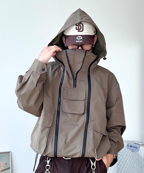 MandO（Auntie Rosa）（エムオー）の「2WAYジップマウンテンパーカー（ブルゾン・メンズ・カーキ/ブラック・LARGE/MEDIUM）」の13枚目の写真