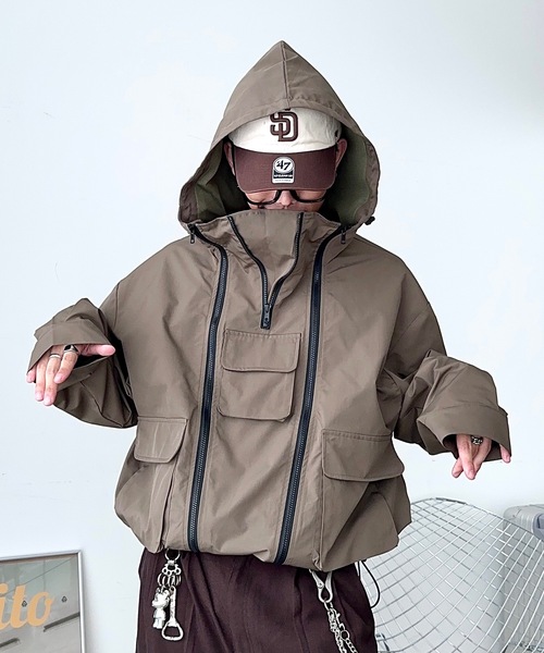 MandO（Auntie Rosa）（エムオー）の「2WAYジップマウンテンパーカー（ブルゾン・メンズ・カーキ/ブラック・LARGE/MEDIUM）」の14枚目の写真