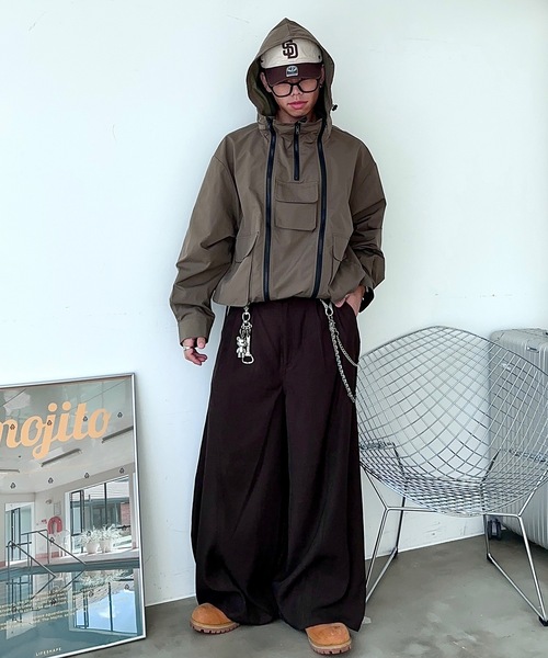 MandO（Auntie Rosa）（エムオー）の「2WAYジップマウンテンパーカー（ブルゾン・メンズ・カーキ/ブラック・LARGE/MEDIUM）」の15枚目の写真