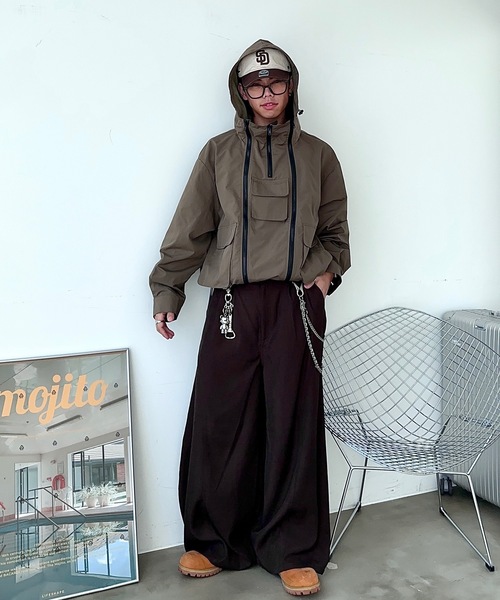 MandO（Auntie Rosa）（エムオー）の「2WAYジップマウンテンパーカー（ブルゾン・メンズ・カーキ/ブラック・LARGE/MEDIUM）」の16枚目の写真