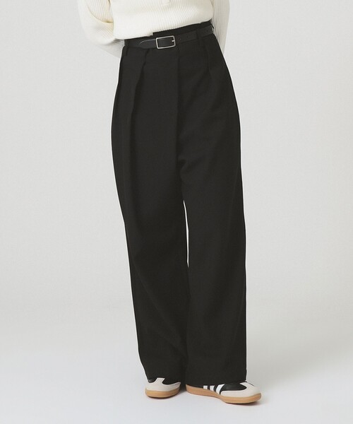 Ray BEAMS（レイビームス）の「アシンメトリー ハイウエスト パンツ（その他パンツ・レディース・ダークブラウン/ブラック・1/0）」の2枚目の写真