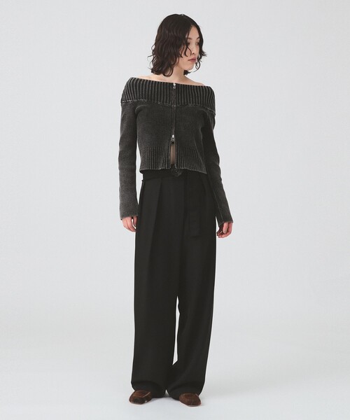 Ray BEAMS（レイビームス）の「アシンメトリー ハイウエスト パンツ（その他パンツ・レディース・ダークブラウン/ブラック・1/0）」の7枚目の写真