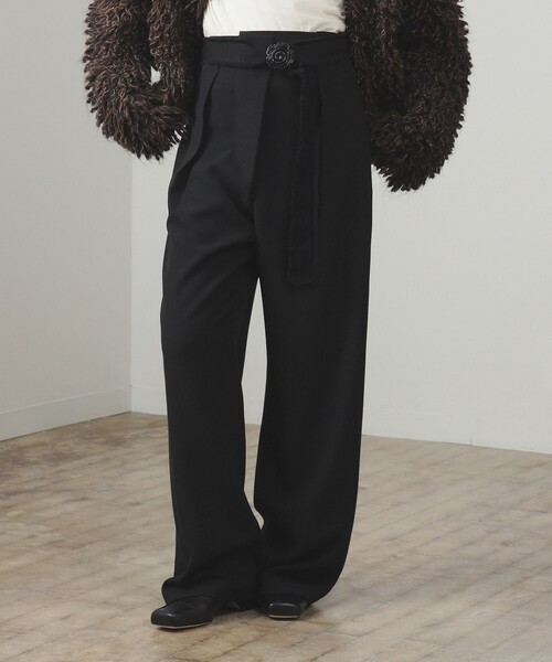 Ray BEAMS（レイビームス）の「アシンメトリー ハイウエスト パンツ（その他パンツ・レディース・ダークブラウン/ブラック・1/0）」の10枚目の写真