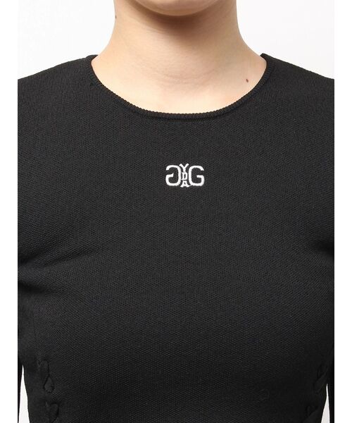 GYDA(ジェイダ)の「Symmetry GYDAフロントレースアップニットトップス(ニット/セーター・レディース・ブラック/ベージュ・FREE)」の6枚目の写真