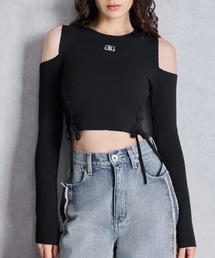 GYDA | Symmetry GYDAフロントレースアップニットトップス(ニット/セーター)