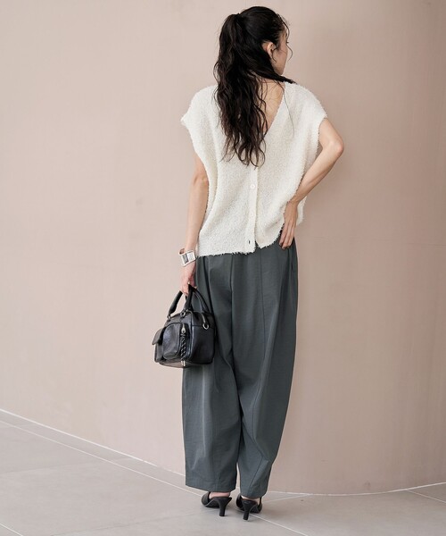 coen（コーエン）の「ポリツイルコクーンパンツ（スラックス・レディース・ダークグレー/ナチュラル/ブラック/ベージュ・M/L）」の18枚目の写真