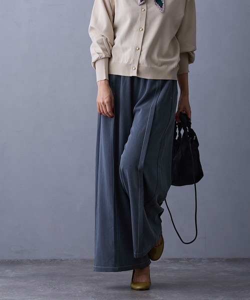 NICOLE white(ニコルホワイト)の「テンセルデニムパンツ(デニムパンツ・レディース・ブラック/ブルー/インディゴブルー・FREE)」の5枚目の写真