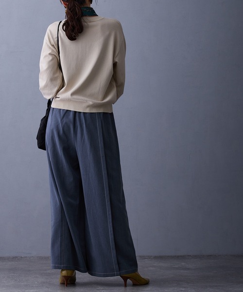 NICOLE white(ニコルホワイト)の「テンセルデニムパンツ(デニムパンツ・レディース・ブラック/ブルー/インディゴブルー・FREE)」の8枚目の写真