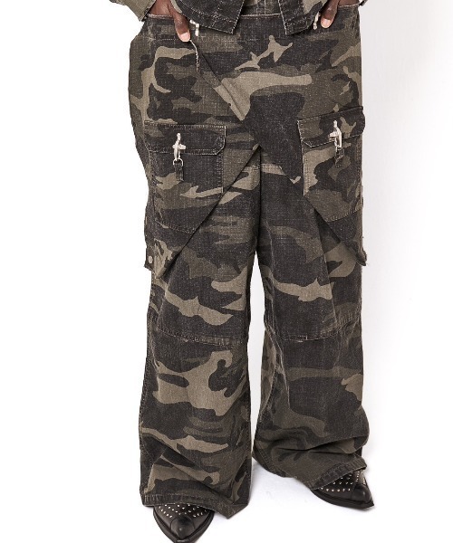 Danke Schon カモフラ カーゴパンツ M トライバルカモ グレー DANKE SCHON トライバルカモ 迷彩 カーゴパンツ グレー M DANKE SCHON