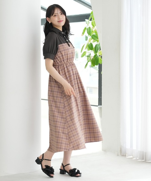 あや様オーダーワンピース Cotton Dobby Ivy Flower Embroidery Dress | Pasand by ne