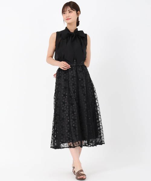 MISCH MASCH(ミッシュマッシュ)の「テープ刺繍フレアスカート(スカート・レディース・アイボリー/ブラック・M/S)」の20枚目の写真