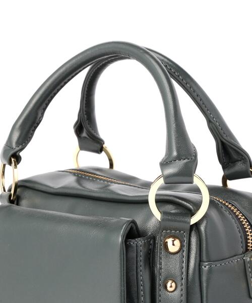 NATURAL BEAUTY BASIC（ナチュラルビューティーベーシック）の「◇【Oggi掲載】メタルスタッズスクエアボストンバッグ（ボストンバッグ・レディース・ピンク/グリーン・ﾌﾘ-）」の10枚目の写真