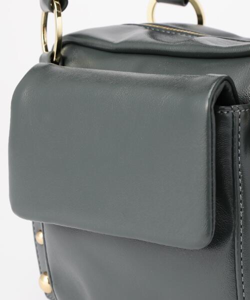 NATURAL BEAUTY BASIC（ナチュラルビューティーベーシック）の「◇【Oggi掲載】メタルスタッズスクエアボストンバッグ（ボストンバッグ・レディース・ピンク/グリーン・ﾌﾘ-）」の11枚目の写真