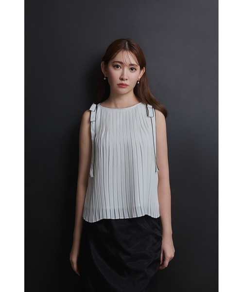 Pleated Chiffon Ribbon Top（シャツ/ブラウス）｜Her lip to（ハー