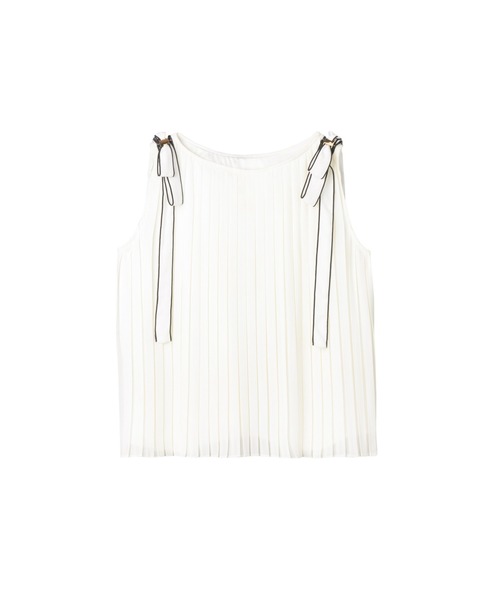 Her lip to（ハーリップトゥー）の「Pleated Chiffon Ribbon Top（シャツ/ブラウス・レディース・ホワイト/ブラック・FREE）」の13枚目の写真